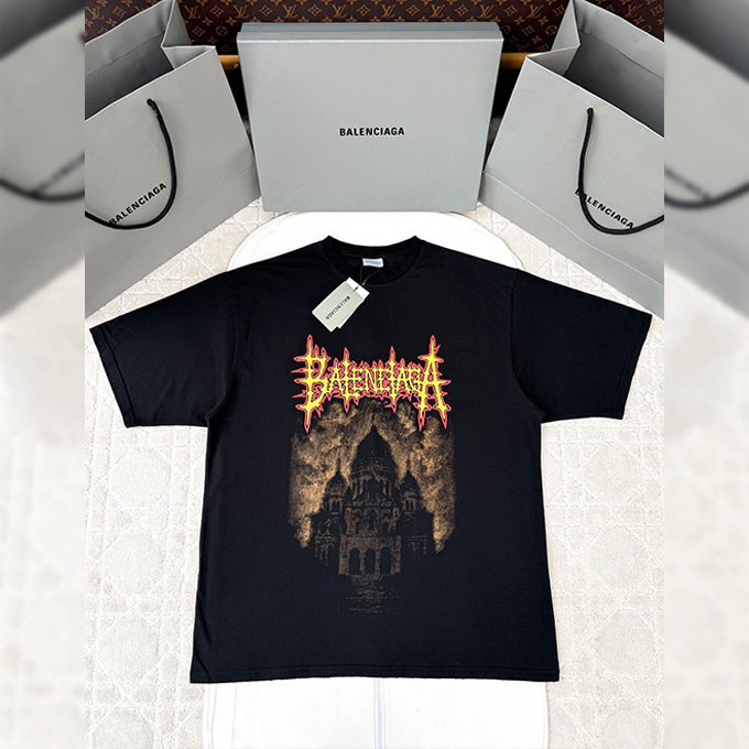 balenciaga metal logo print t-shirt